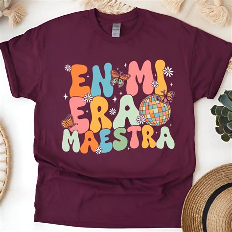 En Mi Era Maestra T-Shirt, Retro Spanish Teacher Shirt with Disco Ball ...
