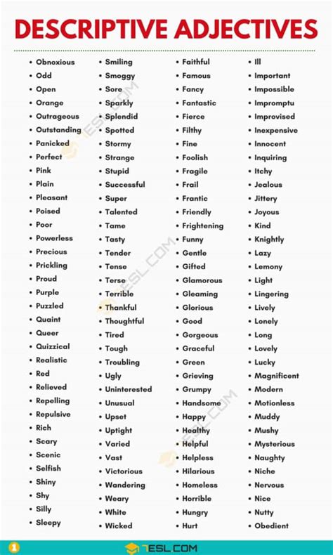 515 Descriptive Adjectives to Describe Everything in English! • 7ESL