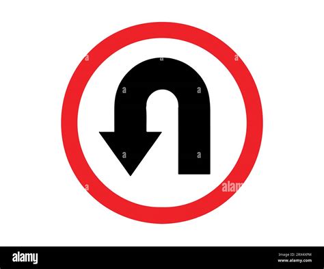 U turn sign vector art white background Stock Vector Image & Art - Alamy