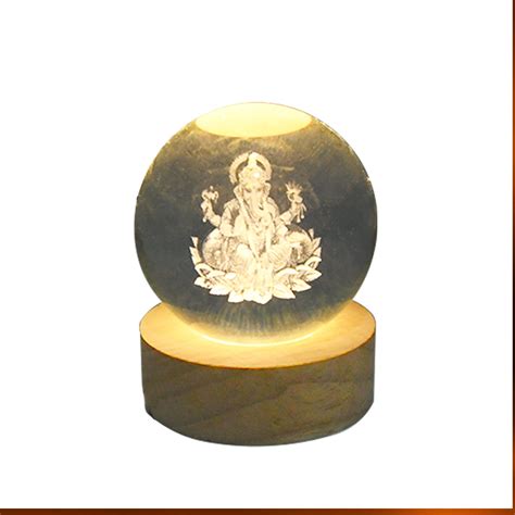 Buy Ganpati 3D Crystal Ball Lamp - Home Decor | DeoDap