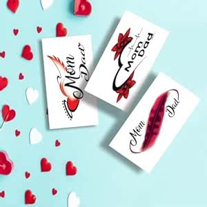 VOORKOMS Mom, Dad, Heart & Wings Art Temporary Tattoo Sticker For Male ...