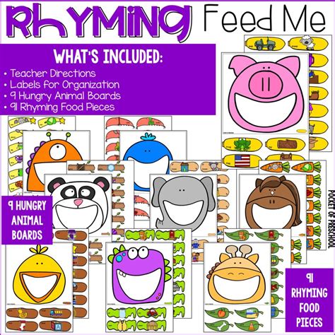 rhyming feed me preview - Pocket of Preschool