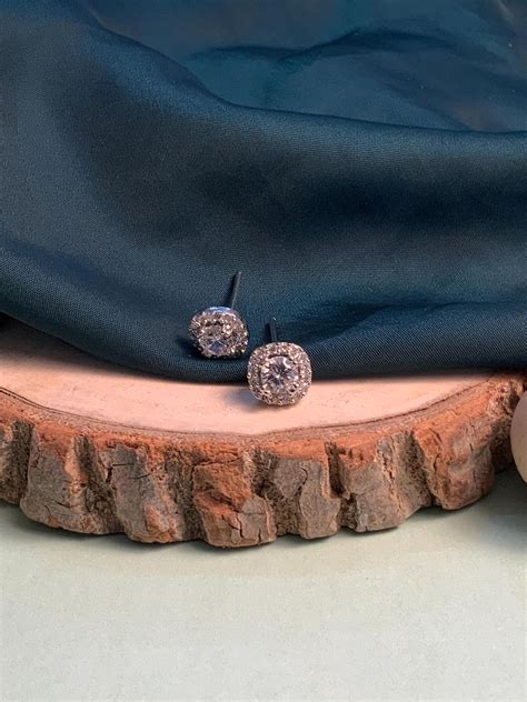Fascinating Silver Plated American Diamond Stud - Abdesignsjewellery