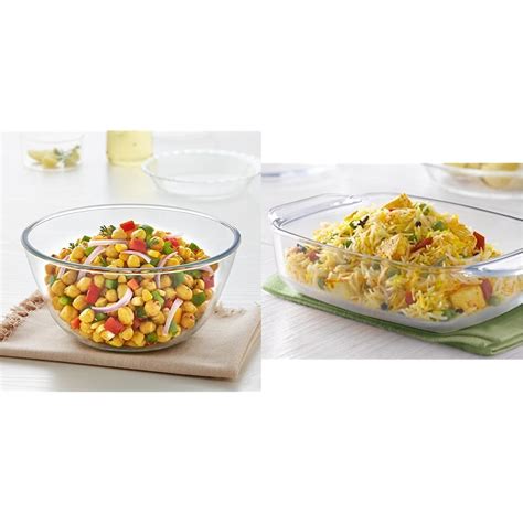 Buy Borosil Glass Mixing & Serving Bowl, Oven & Microwave Safe Bowl, 3. ...