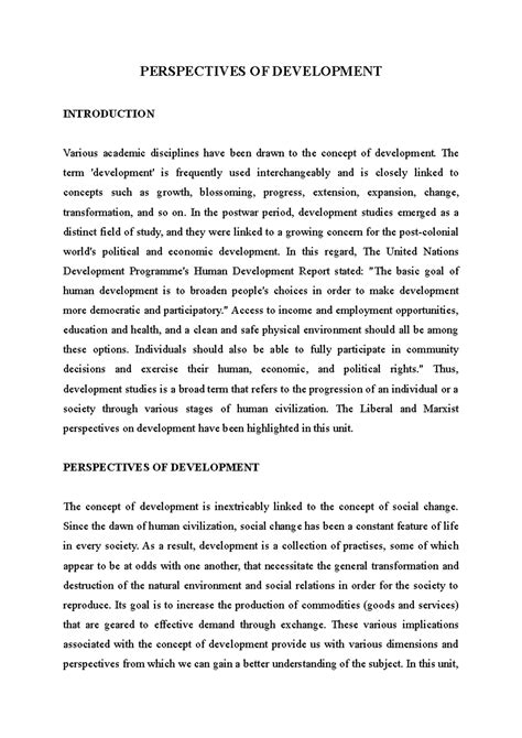 Perspectives on Development: Liberal vs. Marxist Analysis - Studocu