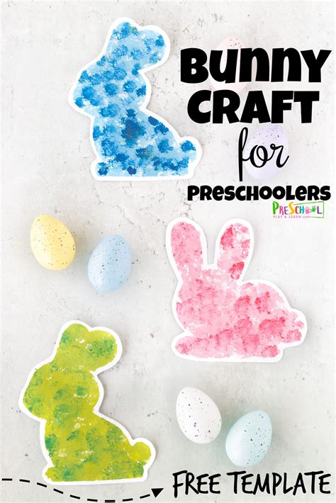 ? Simple FREE Printable Bunny Cotton Ball Painted Craft for Preschoolers