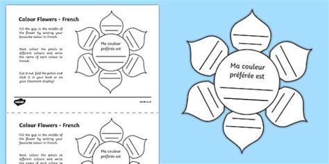 MFL French Colour Flowers Worksheet / Worksheet, worksheet
