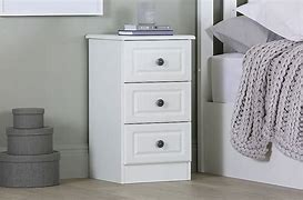 Image result for Fully-Assembled White Bedside Cabinets