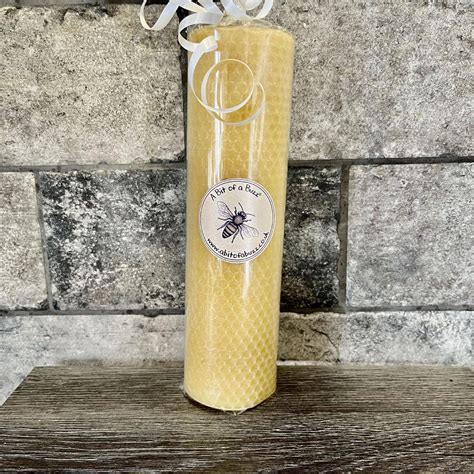 Large Beeswax Pillar Candle - A Bit of a Buzz