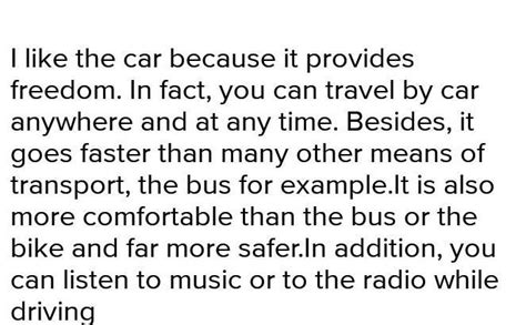 Write a descriptive essay on why car is my favourite mode of ...