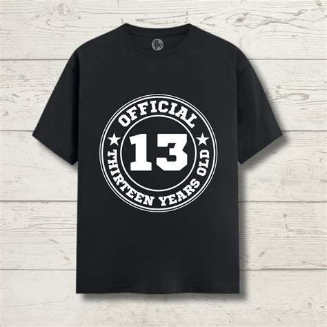 Official Thirteen Year Old | 13th Birthday Steel Grey T-Shirt | TBhai ...