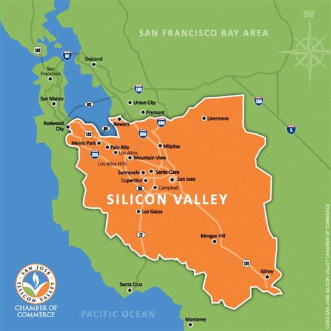 Mapa Del Silicon Valley De California Silicon Valley Tour Map Map Of