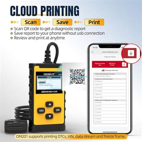 OBDMATE Car Scanner, OM201 Check Engine Code Reader OBDII Diagnostic T ...