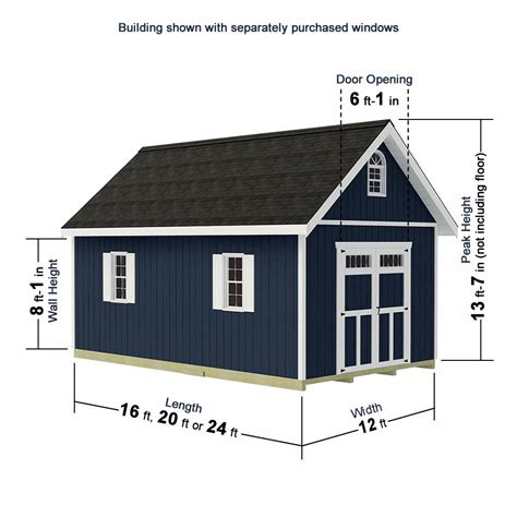 Best Barns Planner's Paradise 12X16 Wood Shed Kit (Transom Door)