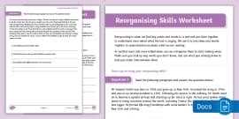 Reading Comprehension Skills: Skimming and Scanning Worksheet (Year 3-4)