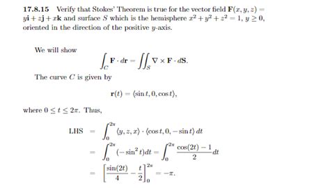 Image result for Stokes Theorem Examples