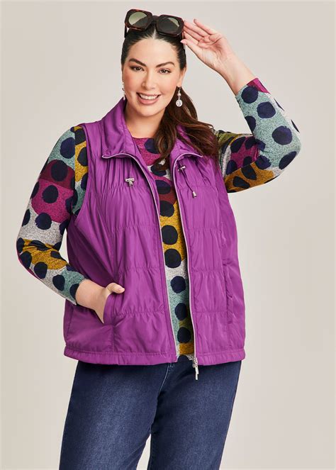 Shop Plus Size Quilted Light Weight Vest, Purple | Taking Shape AU