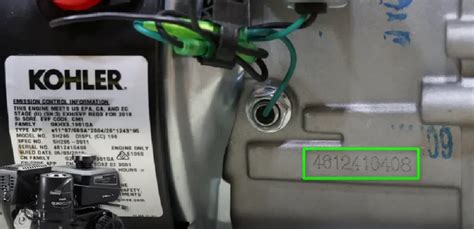 Image result for Kohler Engine Model Number
