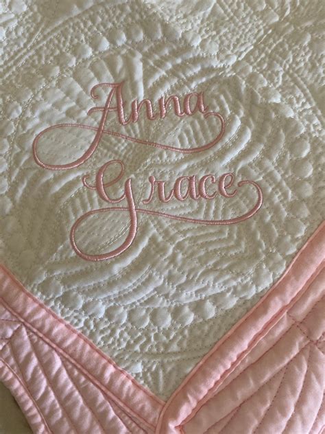 Baby Girl Monogrammed Crib Quilt Monogrammed Blanket Baby - Etsy