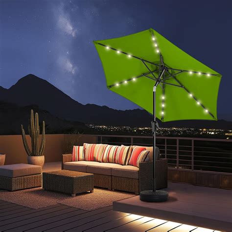 Amazon.com : HOMSHADE 7.5ft Solar Patio Umbrella - Solar Lights LED ...