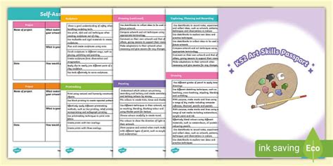 KS2 Art Skills Passport,checklist of art skills