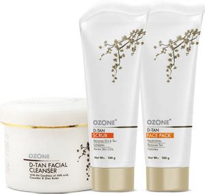 OZONE D Tan Trio (D Tan Cleanser 250g + D Tan scrub 100g + D Tan face ...