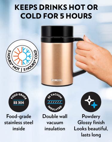 EasyGo Insulated Spill proof Travel Tea & Coffee Steel Travel Mug, 410ml