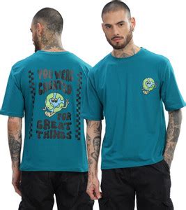 Bulbul Printed Men Round Neck Reversible Blue T-Shirt - Buy Bulbul ...