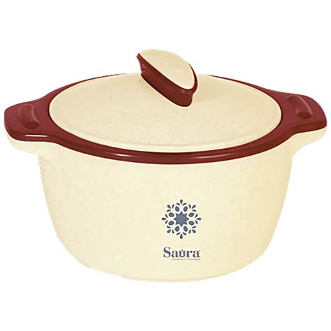 Buy Saura Casserole - Inner Steel, Insulated, White & Brown, Elite ...