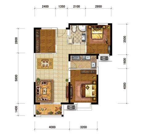 95平方装修设计效果图,95平米三室一厅图,95平米简装效果图_大山谷图库