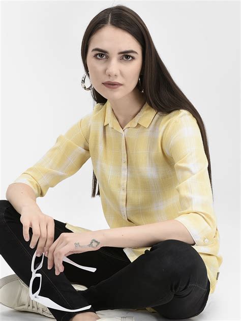 Yellow Windowpane Checked Longline Shirt – Crimsoune Club