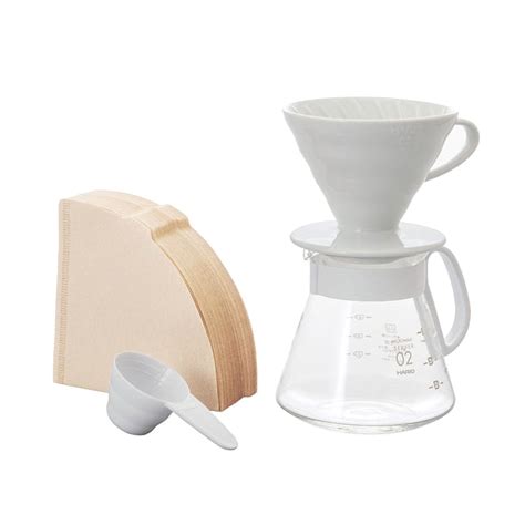 Hario V60-02 Ceramic Coffee Dripper Set, White – Brewing Gadgets India ...