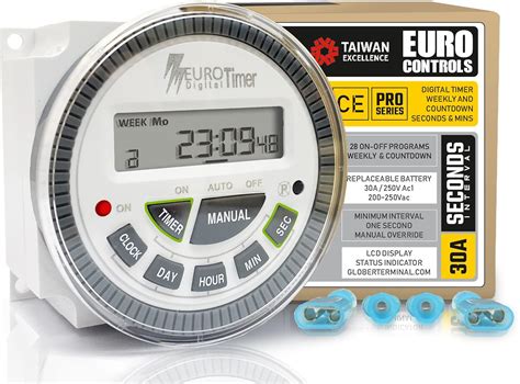 EuroControls TM619SH-2 30 amps Digital programmable Timer Switch 4pin ...