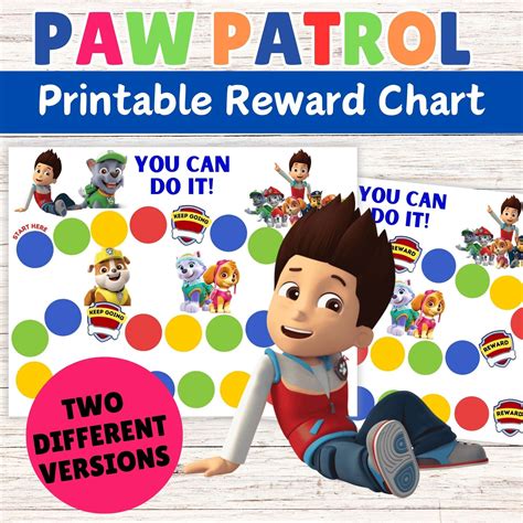 Paw Patrol Behavior Reward Chart for Kids - Printable Paw Patrol Posit ...