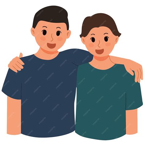 Premium Vector | Male friends with hand on each other's shoulder ...
