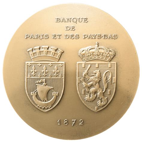 Médaille Banque de Paris et des Pays-Bas 1872 - 1972 Bronze 191,17 gr ...