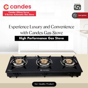 Candes Ultima Plain Glass Automatic Gas Stove Price in India - Buy ...