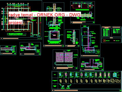 radye temel dwg projesi - Autocad Projeler