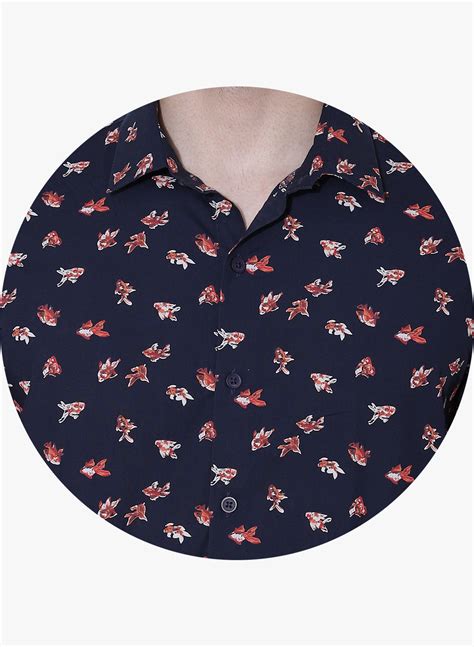 Calico Fish Print Cutaway Collar Shirt – Sprezz.in