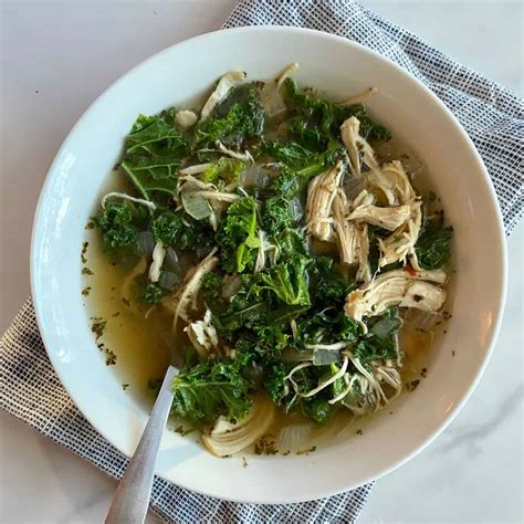 Slow Cooker Chicken Kale Soup - Healthy Mom Healthy Family