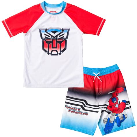 Transformers Optimus Prime Toddler Boys Rash Guard and Swim Trunks ...