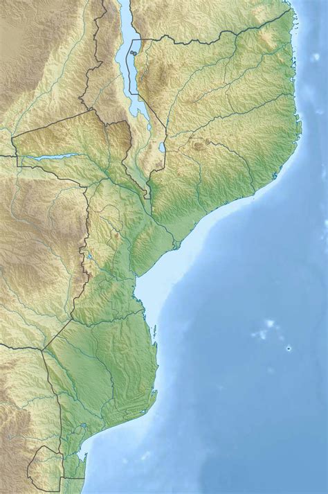 Large relief map of Mozambique | Mozambique | Africa | Mapsland | Maps of the World