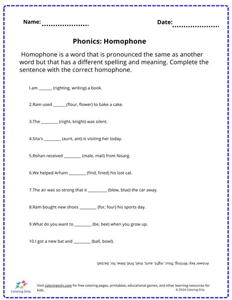 Image result for Homophones Worksheet