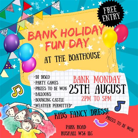 BANK HOLIDAY FUN, The Boathouse, Walsall, 25 August 2025 | AllEvents
