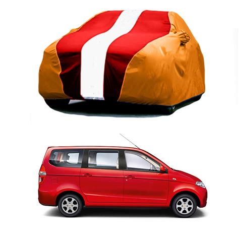 Bull Rider Car Body Cover for Chevrolet Enjoy (with Mirror Pockets- Red ...