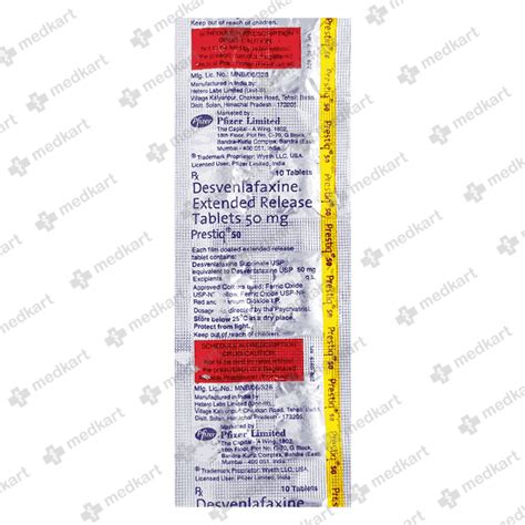 PRESTIQ 50MG TABLET 10'S : View Price, Combination and Alternatives ...