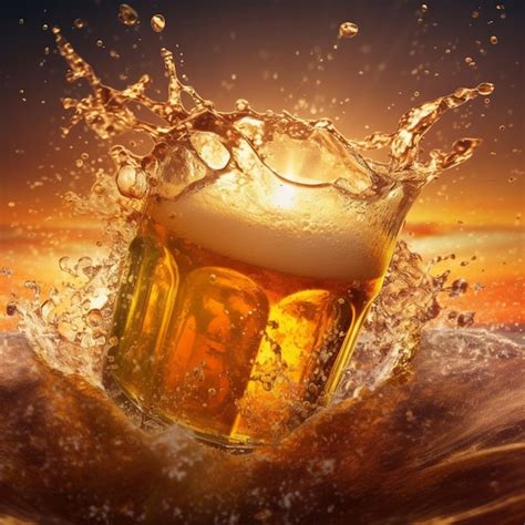 A glass on beer with bronze background | Premium AI-generated image