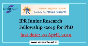 IPR Junior Research Fellowship - 2019 for PhD
