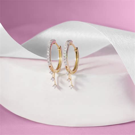 Dangle Chic Gold & Diamond Hoop Earrings