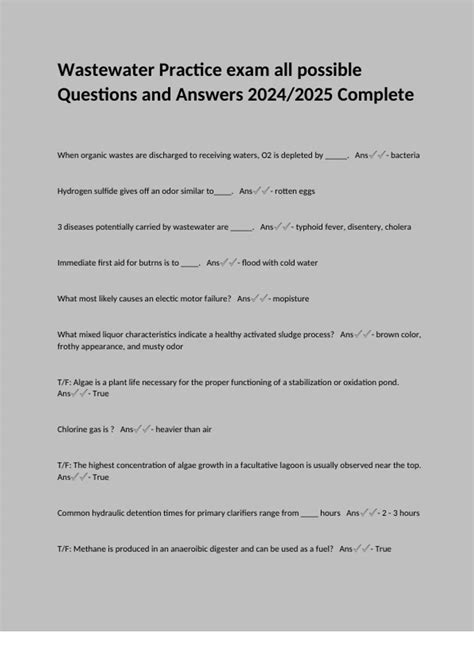 Image result for Wastewater Math Practice Questions